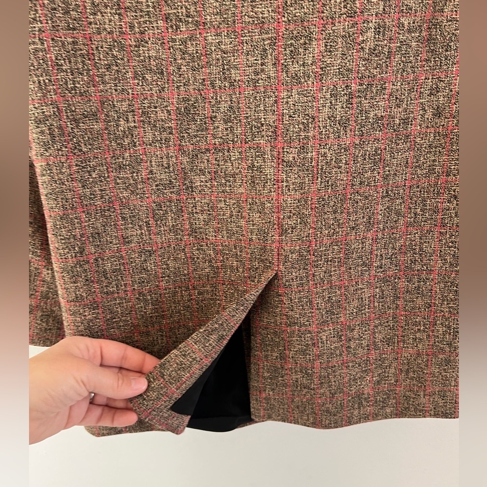 Gestuz Ditte Blazer Brown & Pink Plaid Double Breasted Oversized Blazer Size 34 - Picture 10 of 13